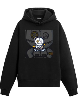 Colermi Oyun Konsolu Tutan Robot Baskılı Hoodie —