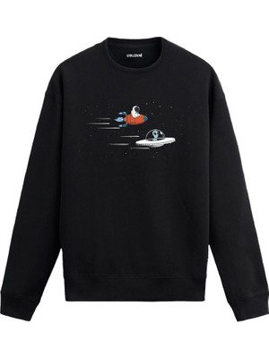Colermi Uzayda Roket ve Ufo Yarışı Sweatshirt —