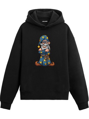 Colermi Eğlenceli Büyücü Baskılı Hoodie —