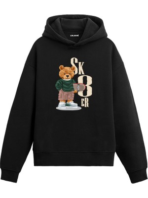 Colermi Kaykaycı Ayıcık Baskılı Hoodie —