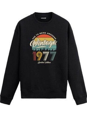 Colermi 1977 Vintage Sweatshirt Nostalji Tasarım —