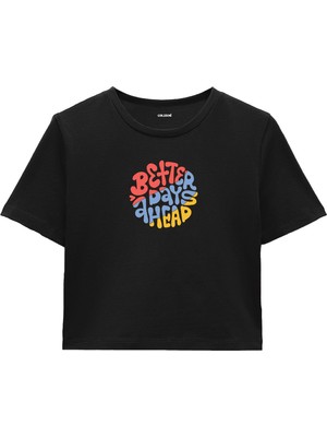 Colermi Better Days Ahead Crop Top - Renkli Optimistic Tasarım
