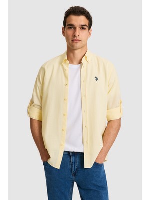 U.S. Polo Assn. Erkek Açık Sarı Uzun Kollu Basic Gömlek 50324660-VR004