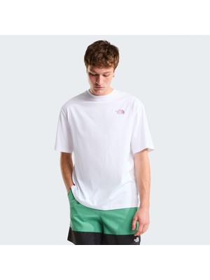 The North Face M Plant & Flora Oversıze Short Sleeve Te Erkek Beyaz Tshirt NF0A8GB3FN41