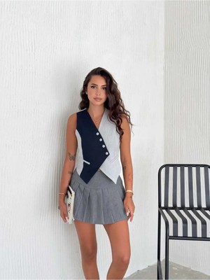 Zf Butik Kadın Asimetrik Kesim  Yelek