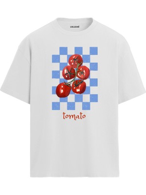 Colermi Tomato Akdeniz Desen Tasarım Oversize Tişört