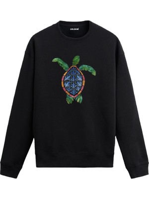 Colermi Deniz Kaplumbağası Tasarım Sweatshirt —