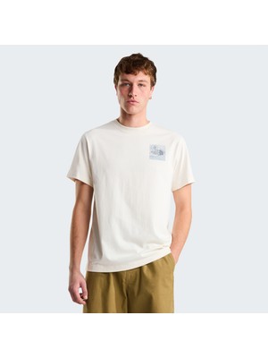 The North Face M Mountaın Escape Relaxed Short Sleeve T Erkek Beyaz Tshirt NF0A8GB1QLI1