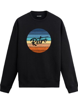 Colermi Retro Gün Batımı Baskılı Sweatshirt —