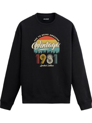 Colermi 1981 Vintage Sweatshirt Nostalji Tasarım —