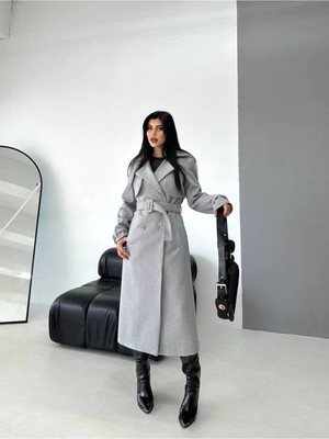 Zf Butik Premium Ithal Kumaş Pelerinli Kaşe Kaban - Şık ve Sıcak