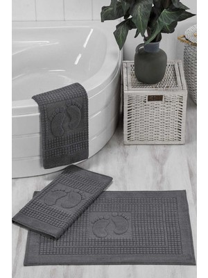 Mira Home 3 Lü Banyo Ayak Havlusu %100 Pamuklu 50X70 cm Antrasit