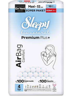 Sleepy Bio Natural Külot Bez, 4 Beden 52 Adet