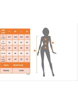 Gacha Kadın Yarım Ay Kollu Yuvarlak Yaka Önünde Toka Detaylı Modal Maxi Elbise