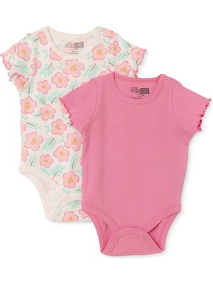 Hellobaby Kız Bebek 2li Body Çıtçıtlı Çıtçıtlı Yaka Kısa Kol