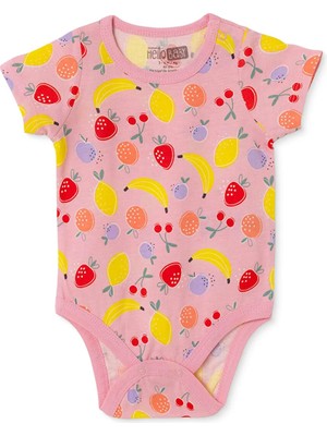 Hellobaby Kız Bebek Body Çıtçıtlı Zarf Yaka Kısa Kol