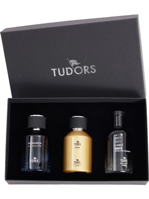 Tudors Özel Hediye Kutulu 3'lü Limon-Bergamot Çarkıfelek 100 ml Uzun Süre Kalıcı Parfüm Seti