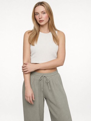 Loft Crop Kadın Bluz K.kol