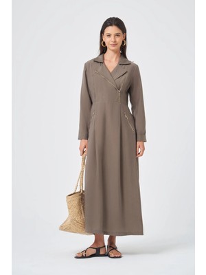 Ftz Women Kadın Canapos Elbise  Nut 31183