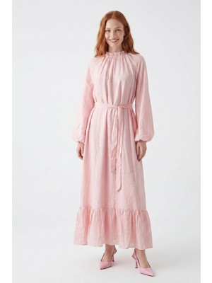 Ftz Women Kadın Balon Kol Helena Elbise  Pembe 31407