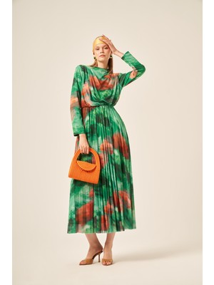 Ftz Women Kadın Likra Tül Elbise  Açık Yeşil 30417