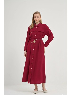 Ftz Women Kadın Modal Elbise  Bordo 31016