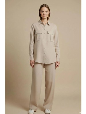 Ftz Women Kadın Ham Keten Takım  Beige 31100