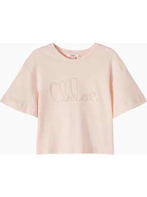Chloe Chloé Kids Logolu Pamuk Jarse Kız Çocuk Tişört