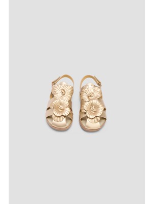 Tyess Bg Store Kız Çocuk Gold Sandalet