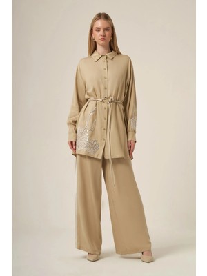 Ftz Women Kadın Işlemeli Detay Selin Takım  Beige 31326
