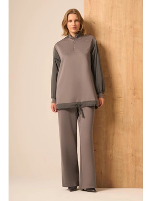 Ftz Women Kadın Scuba Spandex Takım  Gri 31257