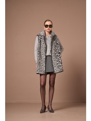 Ftz Women Kadın Leopar Yelek  Siyah 31275
