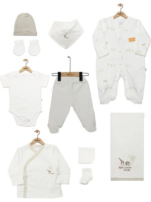 Bistyle Gots Sertifikalı Safari 10LU Set Unisex Yeşil Ekru