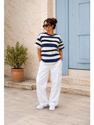 Alexander Gardi Çizgili Oversize T-Shirt