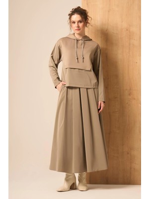 Ftz Women Kadın Scuba Spandex Takım  Beige 31259