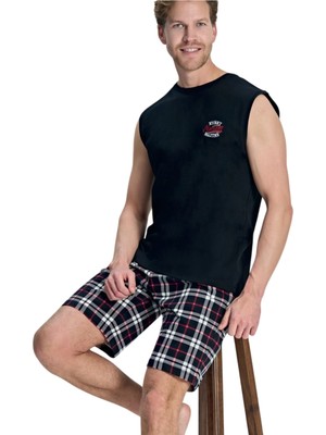 Over Sleep by Poleren Over Sleep 3379 Erkek Yazlık Şort Pijama Takım (M-L-Xl-2xl)