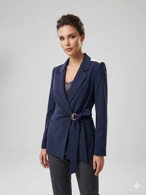 Centilmen Kasha Kadın Toka ve Kurdele Detaylı Blazer Ceket 26YC001