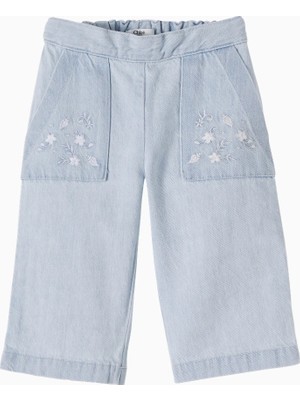 Chloe Chloé Kids Çiçek Işlemeli Kot Kız Bebek Pantolon