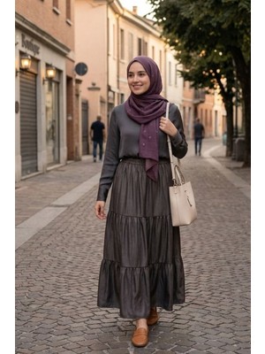 Zerogaprise Kadın Bel Lastikli Tensel Etek