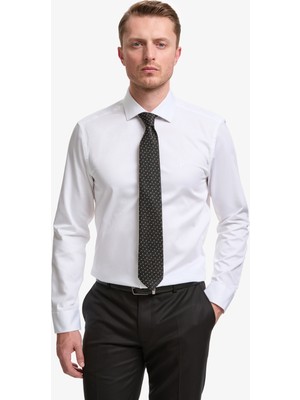 Pierre Cardin Erkek Beyaz Italyan Yaka Slim Fit Basic Gömlek 50325328-VR013