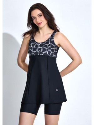 AllSea Kadın Taytlı Siyah Elbise Mayo C3T2N36