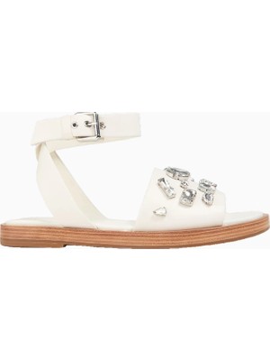 3.1 Phillip Lim Nadine Kristal Süslemeli %100 Deri Lüks Tasarım Kadın Sandalet