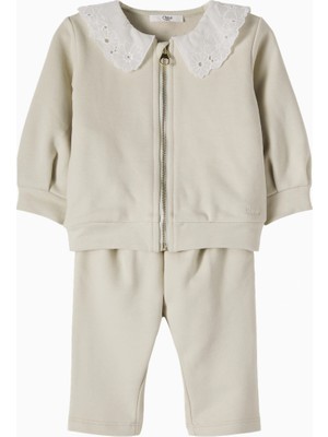 Chloe Chloé Kids Pamuk Kız Bebek Hırka ve Pantolon Takımı