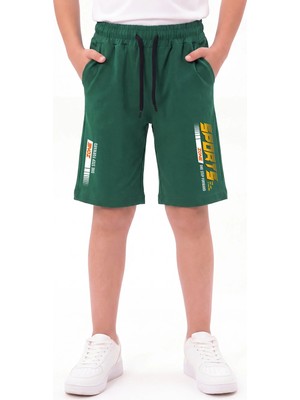 Fyk Kids Sports Baskı Detaylı Beli Lastikli Çift Cepli Yazlık Erkek Çocuk Kapri