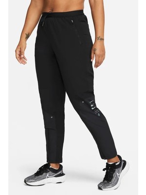 Nike Therma Fit Division Woven Womens Running Pant.ısı Düzenleyici Fermuar Cepli Kadın Koşu Eşofman Altı Siyah