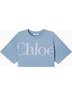 Chloe Chloé Kids Logolu Kısa Kesim Pamuk Jarse Kız Çocuk Tişört