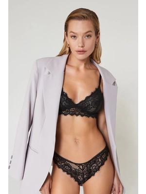 Ales Butik 551 Marlin Siyah Dantelli Bralet Takım