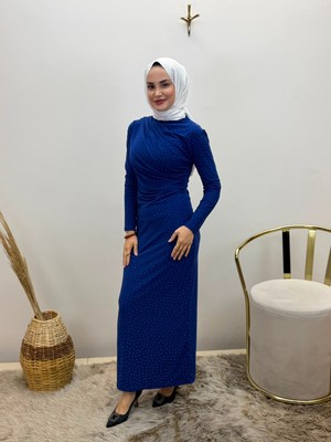JOOQSTORE Taş Detaylı Drapeli Elbise