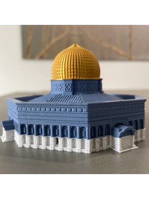 3 Hilal Baskı Kubbetü's-Sahra 3D Dekoratif Biblo – Kudüs Temalı Mimari Model