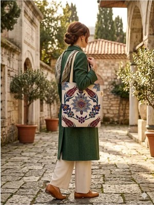 Etnik Osmanlı Motifli Goblen Çanta | Şık & Günlük Kullanım | Vintage Stil Omuz Çantası